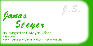 janos steyer business card